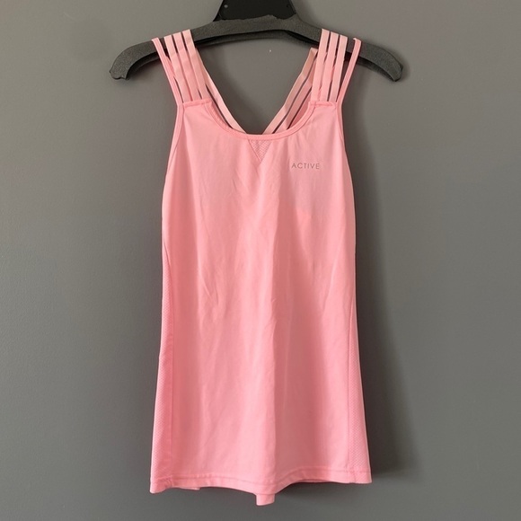 Y2K Sporty Chic Active Strappy Tank Top Soft Pink Athleisure Fit UK 10 - Picture 1 of 10